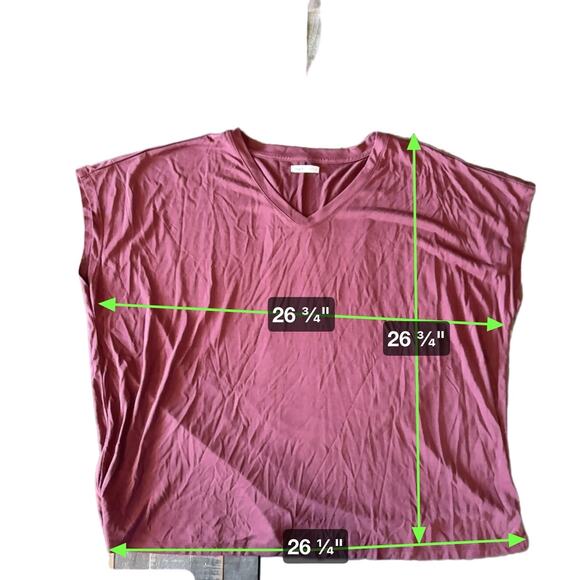 Edgely Boxy V-Neck T-Shirt Plus Size 2X Short Sleeve - Picture 5 of 5